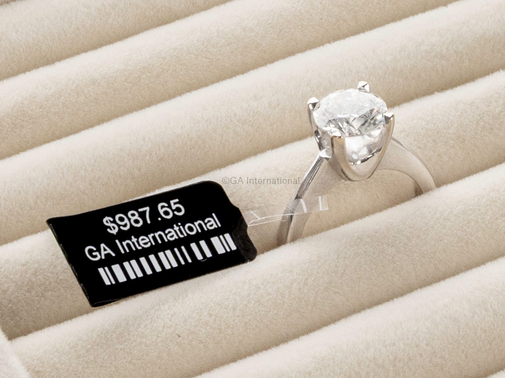 Double-Sided Black Jewelry & Optical Frame Rat-Tail Labels - 3.5" x 0.4375" #DSJL-1NOT