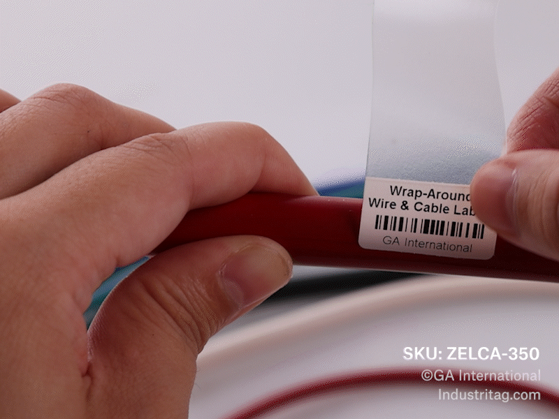 Wrap-Around Thermal-Transfer Wire & Cable Labels - 1" x 0.55" + 2.325" #ZELCA-350NOT