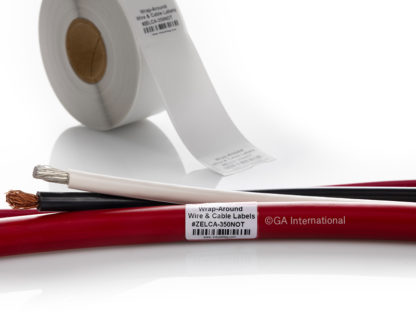 Wrap-Around Thermal-Transfer Wire & Cable Labels - 1" x 0.55" + 2.325" #ZELCA-350NOT