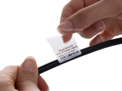 Wrap-Around Thermal-Transfer Wire & Cable Labels - 1" x 0.5625" + 0.6875" #ZELCA-351SBNOT
