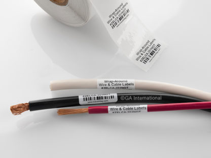 Wrap-Around Thermal-Transfer Wire & Cable Labels - 1" x 0.5625" + 0.6875" #ZELCA-351SBNOT