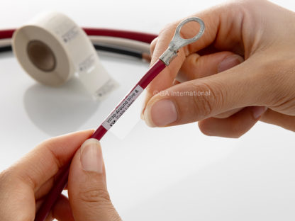 Wrap-Around Thermal-Transfer Wire & Cable Labels - 1" x 0.375" + 0.625" #ZELCA-352SBNOT